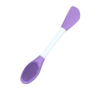 1pc Silicone Double Head Facial Exfoliate Blackhead Removal Cleanser Brushes Mud Film(Dark purple)