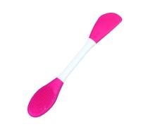 1pc Silicone Double Head Facial Exfoliate Blackhead Removal Cleanser Brushes Mud Film(Rose red)