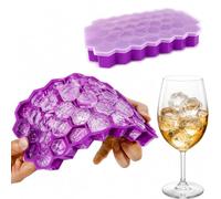 1pc Silicone Ice Cube Tray, 37-Grid Hexagon Honeycomb Ice Mold for Whiskey, Cocktails, Juice and Cold Drinks, Flexible Easy Release Freezer Tray for Home Kitchen Use，purple