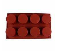 1pc Silicone Moulds Round Cylinder Cookie Mold, Chocolate Candy Mold, Silicone Baking Moulds for Baking Sandwich Cookies Muffin Cupcake Soap Brownie Cake Bread Pudding and Jello (8-Cavity)