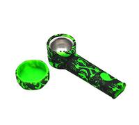 1PC Silicone Smoking Pipe Silicone Tobacco Pipe Herb Cigarette Filter Holder Portable and Easy to Clean, Green