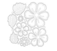 1Pc Silver 8 Flower Metal Cutting Dies 3D Flower Die Cuts Stencil Carbon Steel Die for Scrapbooking Embossing Photo Album Decor DIY Craft Gift Dies Card Making Accessories Die-Cutting and Embossing