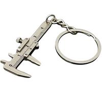 1Pc Silver Fashion Mini Vernier Caliper Keychain Zinc Alloy 3D Movable Precision Miniature Pocket Vernier Caliper Keyring,Car Keychain,Calipers,Vernier Calipers