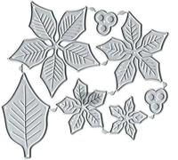 1Pc Silver Layered Poinsettia Etched Xmas Christmas Cuts Metal Cutting Scrapbooking Crafting Paper Art Emboss Stencil Poinsettia Deft Processed Die Cutting Embossing