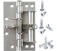 1pc Silver Multifunctional Spring Position Hinge - Self-Closing 90° Auto Shut Off Door Closer with Screws for Easy Installation and Enhanced Durability