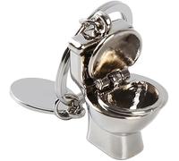1Pc Silver Personality Creative Mini Simulation Toilet Shape Metal Car Key Pendant Decor Keychain,Small in Size, Convenient to Carry, Charms, Arts, Crafts and Sewing, Beading and Jewelry Making