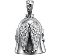 1Pc Silver Riding Bell-Motorcycle Guardian Bells, Riding Luck Key Chain Bell | Winged Motorcycle Bell, Portable Guardian Ride Faster,Ridings Keychain for Good Luck