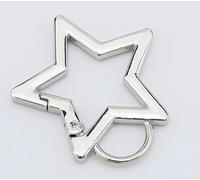 1pc Silver Star Carabiner Hook Clip Key Holder Carabiner Clip,Shaped Stainless Steel Keychain Clips Carabiners Snap Hook Holder for Keys and Wallet with Key Chain Rings,Keychain Carabiner Accessory