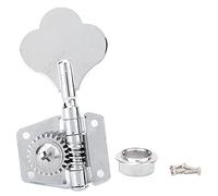1pc Silver Steel Vintage Open Electric Bass Tuner Knobs Fine Tuning Tool Accessories (For left row)
