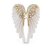 1Pc Simple Angel Wing Lapel Brooch Pin Useful Crystal Enamel Wings Pin Fashionable Beautiful Diamond Metal Brooch Pins for Clothing Accessories