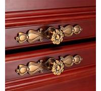 1Pc Simple European Wardrobe Qinggu Single Hole Zinc Alloy Handle Cabinet Door Handle Antique Drawer Furniture Hardware(5017-L-Coffee)