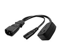 1PC Single C14 to C7 + UK Short Type Splitter Adapter Cable Cord 32cm Extension Cable for Printers Scanners Y Splitter Power Adapter