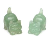 1PC Sitting Cat, Sleep Cat Natural Crystal Carving Gift for Souvenir Healing Stone Animal Home Decor Stone