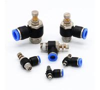 1PC SL 4 6 8 10 12mm Fast Connection Pneumatic Fitting M5 1/8" 1/4" 3/8" 1/2" BSP air Speed Regulating Valve Throttle Valve(10mm Od Hose,0.5 Inch)