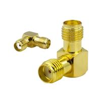 1pc SMA To RP-SMA RF Coaxial Adapter RP Male To RPSMA Female Connector WIFI Antenna 90 Degree Right Angle Copper Brass(T,2PCS)