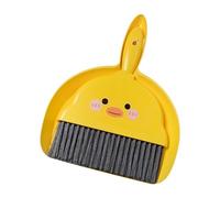 1Pc Small Dust Pan and Brush Set,Cute Yellow Mini Broom and Dustpan Set