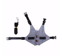 1Pc Small Pet Rabbit Harness Adjustable Breathable Rabbit Chest Strap Outdoor Pet Vest with Pulling Rope Clever