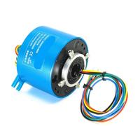 1pc Small Through Hole Slip Ring 12.7mm Bore Size 2/3/4/6 Wires 2A/5A/10A Precious Metal Contacts for Light Duty OD56mm(12.7X56mm 6CH 5A)