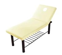 1PC Soft Massage Bed Cover with Face Breath Hole Beauty Salon Massage Bedsheet Multi Colors SPA Fitted Sheet Elastic(Beige)