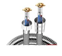 1pc Soft Stainless Steel Braided Inner Tube 1.5/2/3M Flexible Shower Hose Long Bathroom Pipe Extension Accessories(3.0M)