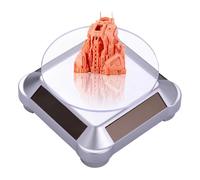 1pc Solar Display Stand Turntable 360° Rotating Plate 3.5 Inches Tray Diameter Solar & Battery Dual Power for UV Resin Curing Light LCD/SLA/DLP 3D Printer Jewelry Watches Collection Shelf