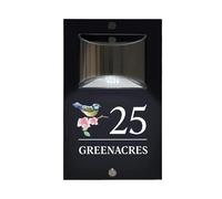 1pc Solar Eco-Friendly House Number Engraved Solid Wood Plaque Dog Paw Print Design Villa/Homestay/Street Address Sign(Style 3,18x32cm(7x12.5inch))