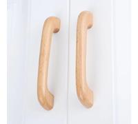 1Pc Solid Wooden Cabinet Knob and Handle Door Drawer Wood Pull Handle 64-128MM Kitchen Cabinet Furniture HandleKnobs(C 96mm Hole Distance)