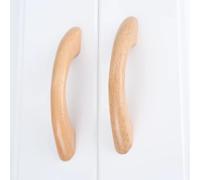 1Pc Solid Wooden Cabinet Knob and Handle Door Drawer Wood Pull Handle 64-128MM Kitchen Cabinet Furniture HandleKnobs(F 64mm Hole Distance)