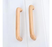 1Pc Solid Wooden Cabinet Knob and Handle Door Drawer Wood Pull Handle 64-128MM Kitchen Cabinet Furniture HandleKnobs(B 96mm Hole Distance)