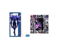 1PC Solo Leveling Metal Bookmark 9cm Bookmark with Chain and 50pcs Sticker Stationery Gift，sty 7