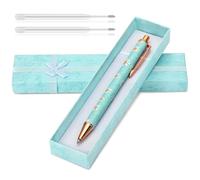 1Pc Sparkly Floral Pen Gift Set,Spring Gift,Bling Metal Floral Pen,Shiny Daisy Ballpoint Pen,Smooth Writing,Black Ink Retractable Ballpoint Pens,Pretty Flora Pens for Women Mother‘s Day(Candy Blue)