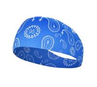 1pc Sports Hair Bands Elastic Yoga Hairbands Absorbing Sweat Headband Women Men Running Fitness Turban Outdoor Gym Head Wrap(Blue)
