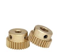 1pc Spur Gear 0.5M-32T Bore 4/5/6/6.35/7/8 mm Copper Brass Mini Worm Gear Teeth Height 5 mm Total Height 10 mm For Transmission Rack(6.35 mm)