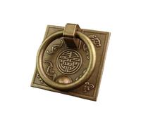 1pc Squar Handles Bronze Cabinet Drawer Knobs Knocker Retro Brass Kitchen Knob Pull 6x6cm Door Ring Handle(Bronze Color)