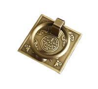 1pc Square Handles Bronze Cabinet Drawer Knobs Knocker Retro Brass Kitchen Knob Pull 6x6cm Door Ring Handle