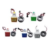1pc Square LED Digital Voltmeter Ammeter AC 50-500V 0-220V Voltage Current Meter Voltammeter Volt Amp Tester Detector(Vert)
