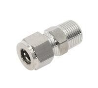 1PC SS 304 Stainless Steel Double Ferrule Compression Connector 6mm 8mm 10mm 12mm Tube To 1/8" 1/4" 3/8" 1/2" Male Pipe Fitting(10mm OD Tube,1/4")