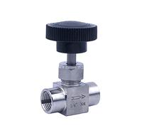1pc SS Flow Regulating Valve 1/8" 1/4" 3/8" 1/2" Female Thread Globe Valve for Faucets and Suppression Applications(1/8 Inch Black Handle)