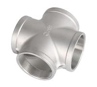 1pc Stainless Steel 304 3/8 1/2 3/4 1 1-1/4 1-1/2 2 inch Female BSPT Thread Pipe Fitting 4 Way Equal Cross Connector(1)