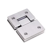 1PC Stainless Steel Bathroom Glass Door Hinge, Frame Frameless Door with Glass Cabinet Glass Hinges Folding Hardware Accessories(135°)