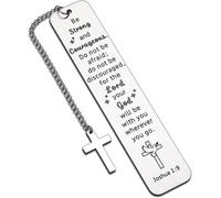 1Pc Stainless Steel Bookmark for Bible -Christian Bookmarks Gifts for Men Women,Christian Bookmark Gifts for Graduation, Easter, Thanks Giving, Bible Study Reward Bookmarks (Silver)