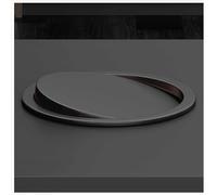 1pc Stainless Steel Built-in Trash Can Lid - Round Embedded Waste Bin with Swing Flap for Kitchen Countertop(Black,290mm)