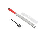 1pc Stainless Steel Cheese Grater Multi-Functional Lemon Chocolate Plastic Anti-Slip Handle Kitchen Tools(Red)
