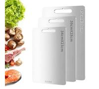 1PC Stainless Steel Chopping Board, Extra Large Double-Sided Cutting Mat, 1.2mm Thick Pure Metal Board for Kitchen, Dishwasher Safe & Hygienic (Large, 17.7x12inch)