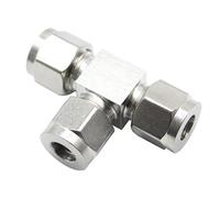 1pc Stainless Steel Compression Tee Union Fitting Tube OD 1/8'' 1/4'' 3/8'' 1/2'' 3 4 6 8 10 12 14 16 18 20 22mm(12mm)