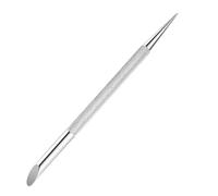1Pc Stainless Steel Cuticle Pusher Nail Dotting Pen Nail Care Tool, Double Ended Manicure Stick Cuticle Remover Cleaner, Glass Cuticle Pusher Tools Sticks (Silver, 12 cm Long)