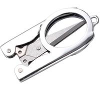 1Pc Stainless Steel Folding Scissors Portable Mini Pocket Travel Scissors Embroidery Office School Supplies Craft Cutting Tools (Silver,S)