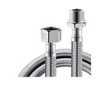 1pc Stainless Steel G1/2 Internal And External Threaded Braided Flexible Hose Shower 20-200CM Extension Hand Sprayer Pipe(20cm)