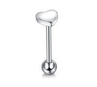 1Pc Stainless Steel Heart Shaped Tongue Ring Barbell Tongue Piercing Cute Bar Studs Labret Rose Gold Body JewelryDeft Processed