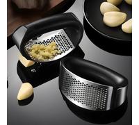 1Pc Stainless Steel Kitchen Garlic Press Crusher Rocking Mincer Manual Squeezer